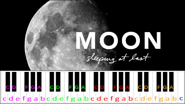 Moon by Sleeping At Last Piano / Keyboard Easy Letter Notes for Beginners