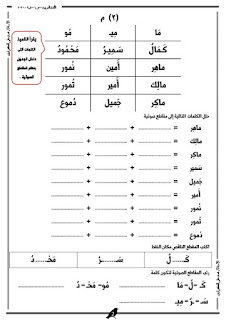 منهج مقترح اللغة العربية الصف الأول الإبتدائى الترم الثانى 2020