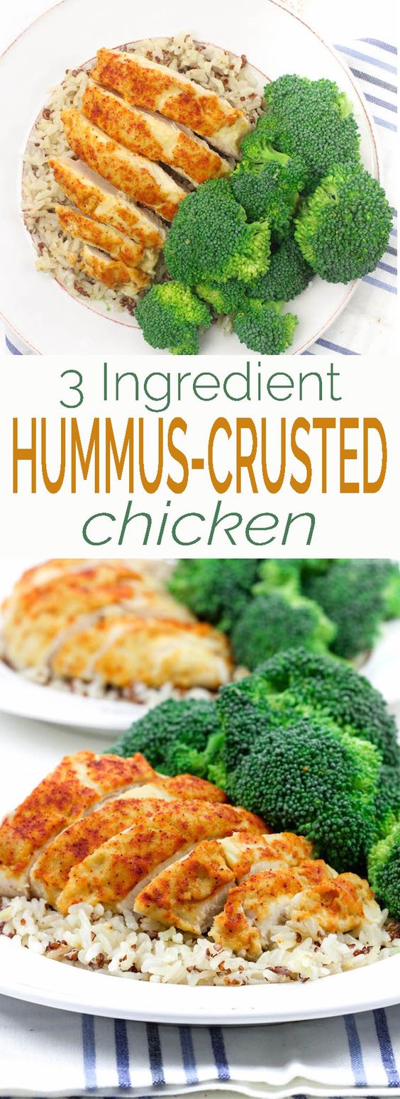 3-Ingredient Hummus-Crusted Chicken is simple, requiring just 5-minutes prep. A healthy whole-food, protein packed, weeknight meal.
