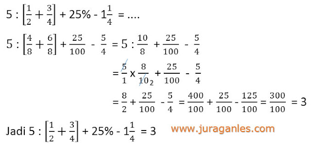 Operasi Hitung Campuran Berbagai Bentuk Pecahan 3