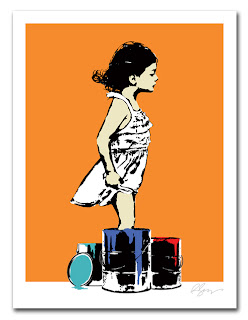 Getting-Her-Feet-Wet-Rene-Gagnon-Print-Orange