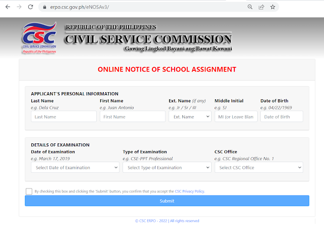 notice of school assignment csc 2022