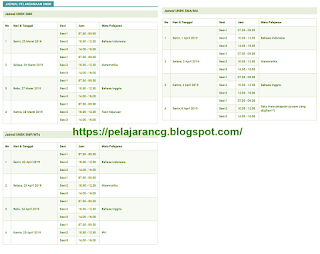 Jadwal Ujian Nasional Berbasis Komputer  JADWAL UNBK SMP/MTS/SMK/SMA/MA TAHUN AJARAN 2018/2019