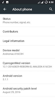  masih dari Andromax seri A yaitu Andromax A aku akan share Costum Rom CM  [Andromax A] CM 12.1 Reborn by El Maleek [konstaKANG built]