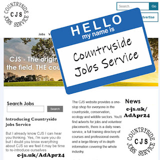 CJS website home page. Text reads: Hello my name is Countryside Jobs Service