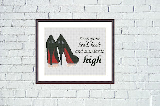 Keep your head feminist cross stitch pattern - Tango Stitch