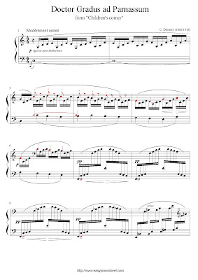 Partitura de piano gratis de Claude Debussy: Doctor Gradus ad Parnassum