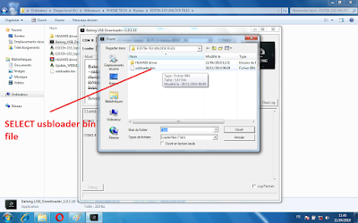 select and load usbloader bin file