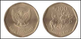 INDONESIA 100 Rupees (1991 - 98) Bull race Very Fine @ 15