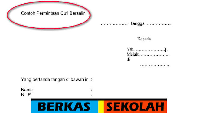 Contoh Surat Permintaan Cuti Bersalin  Berkas Sekolah 