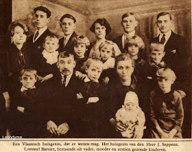 Familie J. Seppens-Barsier uit Lommel Barrier, bestond uit 16 kinderen.