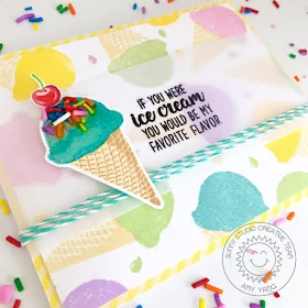 Sunny Studio Stamps: Two Scoops Ice Cream Stamped Background Card by Amy Yang