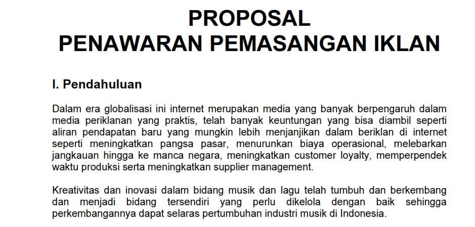 Contoh Proposal Penawaran Iklan Animasi Dan Proposal 