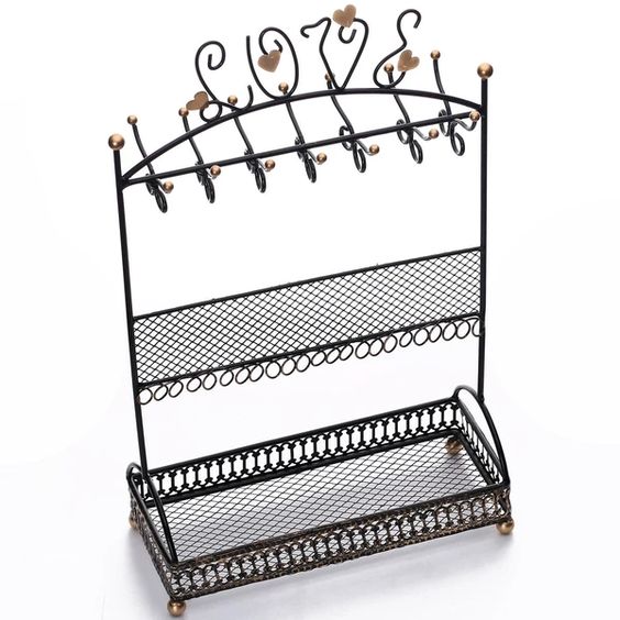 #COP3682BK Metal Jewelry Display Jewelry Stand Hanger Organizer