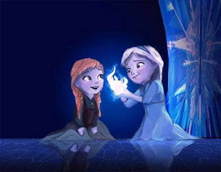 Gambar Kartun Anna dan Elsa Frozen Kecil