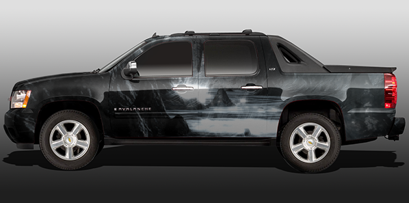 Big Dog Graphic and Wrap Design: Avalanche Vehicle graphic