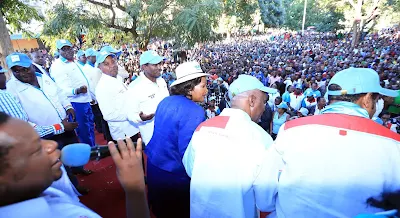 Musyoka and Musila confront each other in Kitui in front of Wetangula in Musilas' mother burial. PHOTO | Courtesy