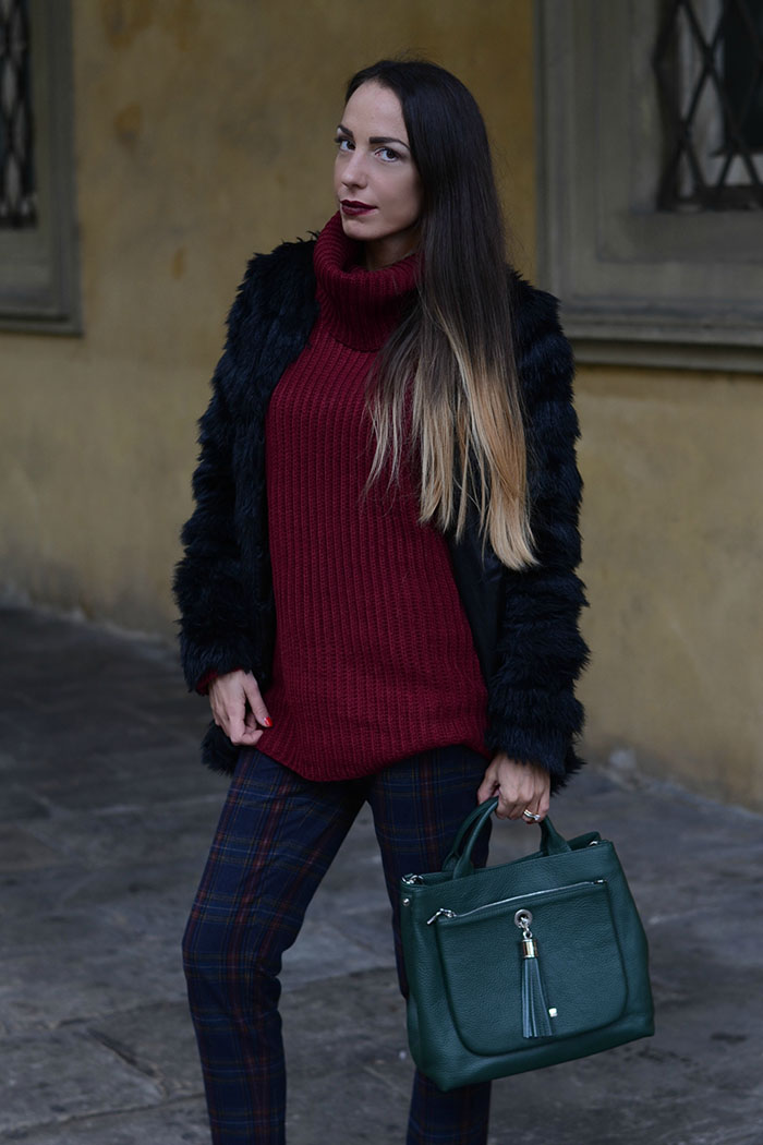 maglione oversize bordeaux