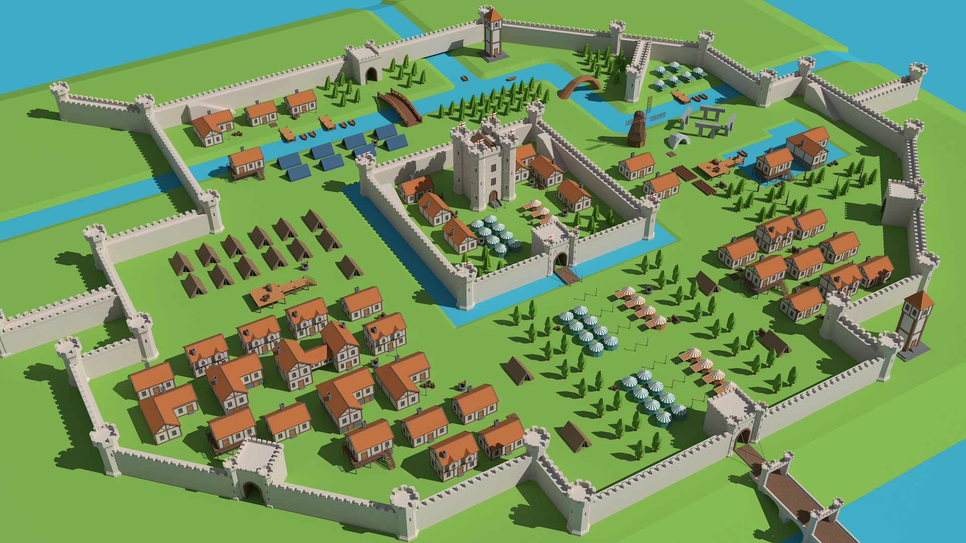 Low Poly polygon medieval fantasy