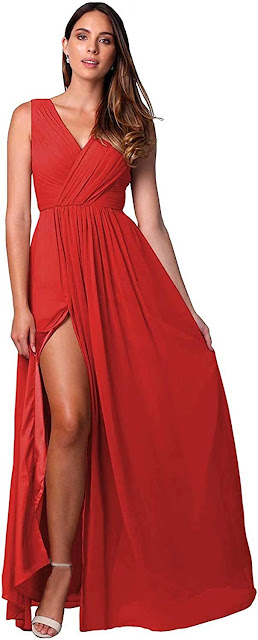 Pretty Red Chiffon Bridesmaid Dresses