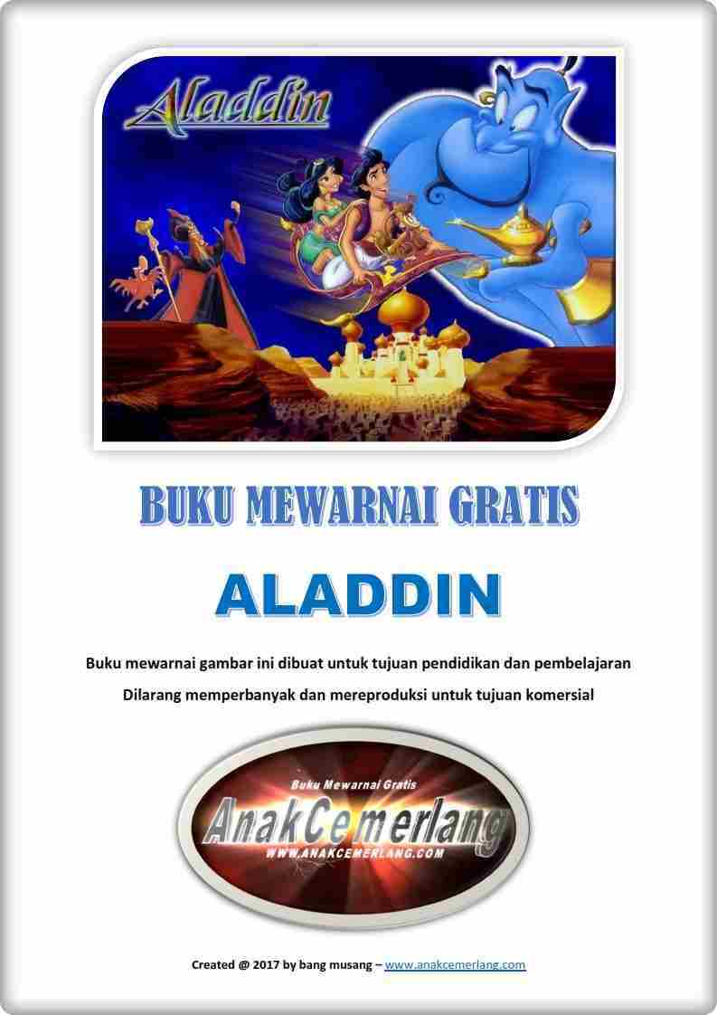 Buku Mewarnai Pdf Kartun Aladdin  Anak Cemerlang