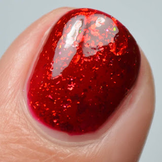 red flakie nail polish