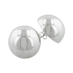 Sterling Silver 21mm Half Ball Stud Earrings