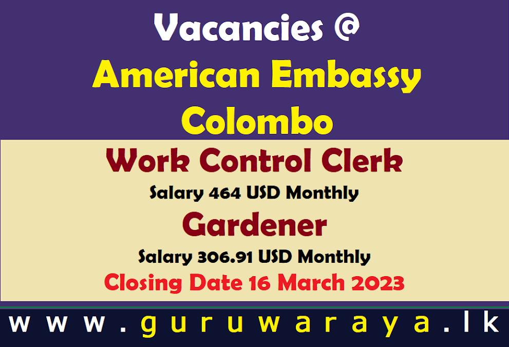 US Embassy Jobs - Colombo