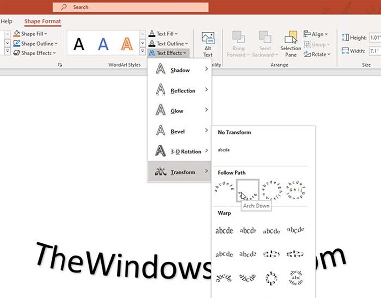 Cara Memasukkan Teks Melengkung Di PowerPoint Dengan WordArt