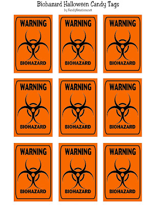 Biohazard Candy Tag Halloween Printable