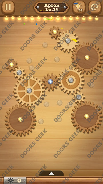 Fix it: Gear Puzzle [Apron] Level 19 Solution, Cheats, Walkthrough for Android, iPhone, iPad and iPod