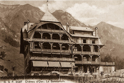 Hotel Soldanelle, Chateau D’Oex, being used as a hospital for internees, from the commemoration website of St. Peter's church, Château d'Oex