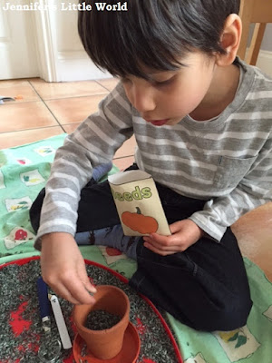 Gardening themed sensory play activity for children