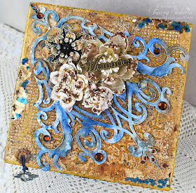 Mixed Media Blessings Box, Tracey Sabella, Leaky Shed Studio, Lindy's Stamp Gang, Prima, Helmar, Petaloo