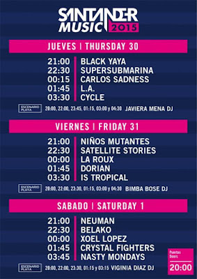 Horarios Santander Music Fest 2015