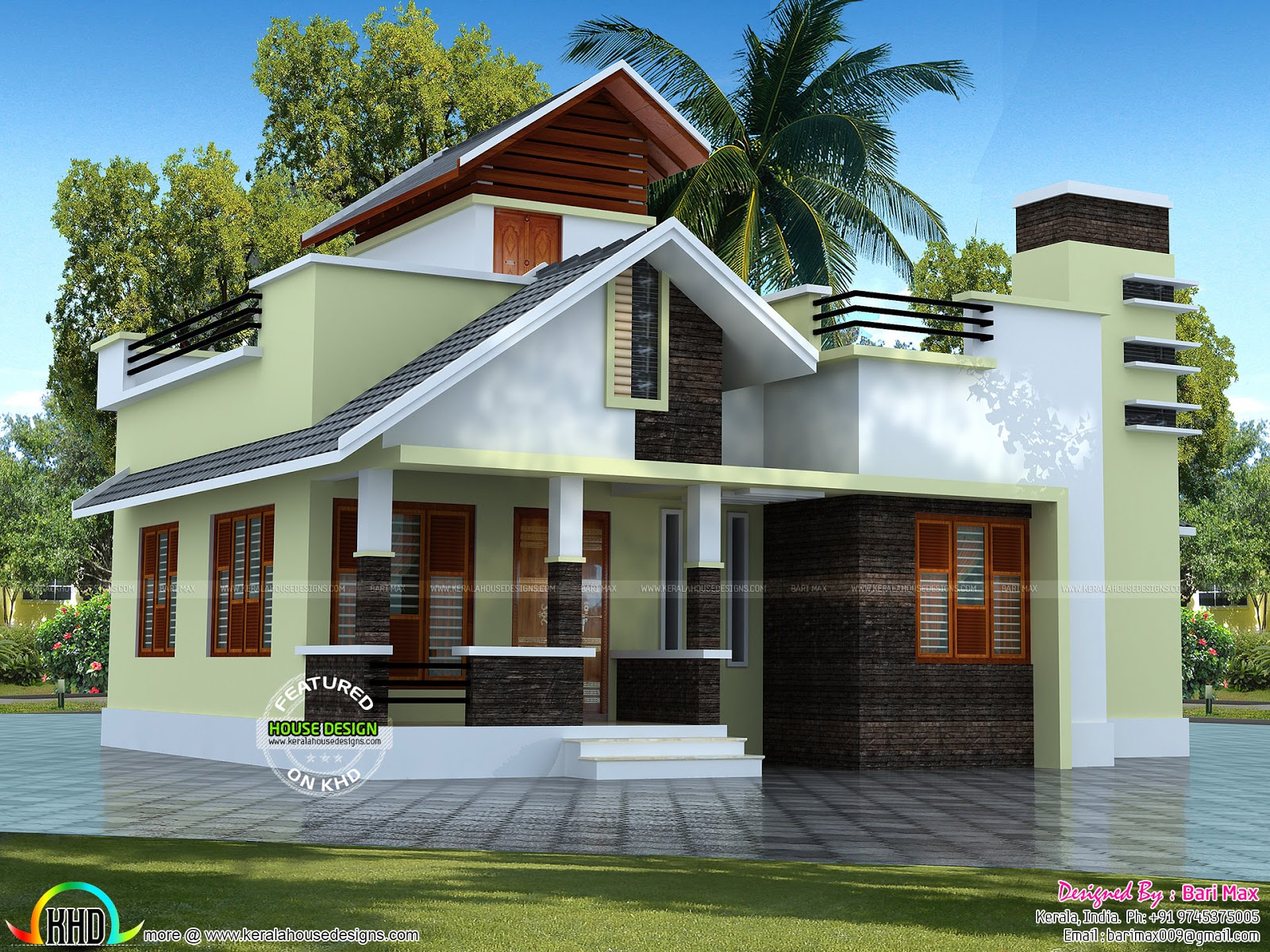  Low  cost  single floor home  1050 sq ft Kerala  home  design 