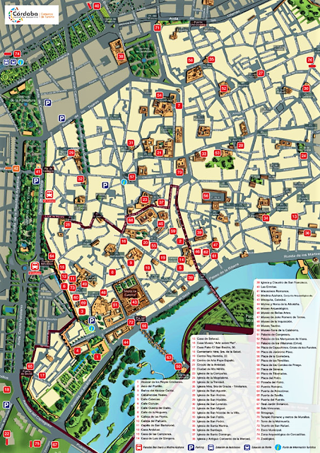 mapa turístico de Córdoba;