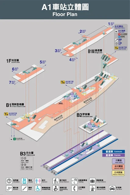 機場捷運站A1台北車站地圖