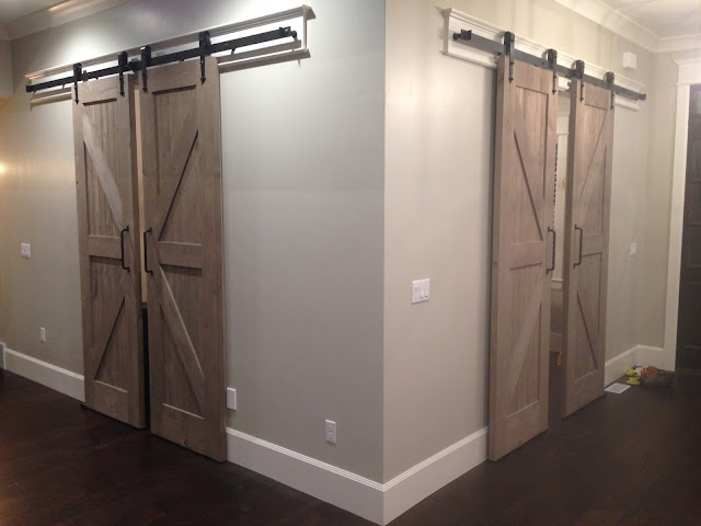 Barnwood-Looking, Home Depot Barndoors with Weatherwood