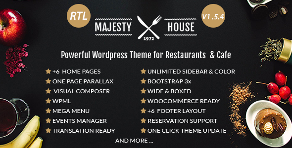 Majesty v1.5.4 – Restaurant WooCommerce WordPress Theme