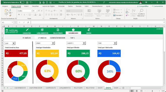 Planilha de Gestão de Garantias do Cliente em Excel