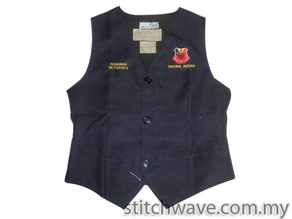 Vest Pengawas Sekolah - Sulaman Logo - Stitchwave