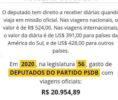 GOSTA DE VIAJAR COM DINHEIRO PUBLICO PSDB