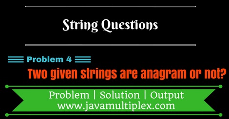 Java program that checks whether two given strings are anagram of each other or not?