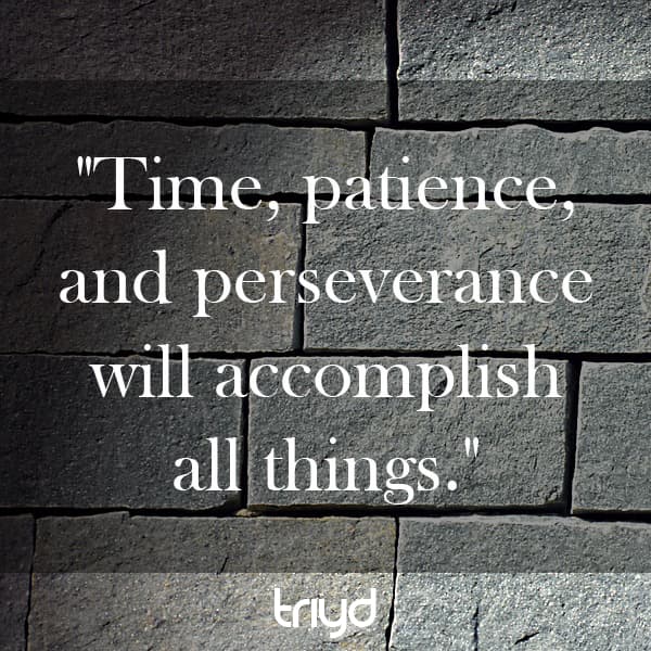 Unknown Quote: "Time, patience, and perseverance will accomplish all things."