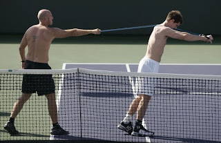 Photo of Andy Murray shirtless at 2009 Indian Wells