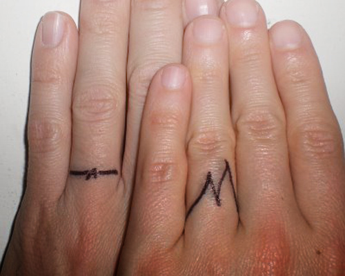 wedding ring tattoos without mentioning the possibility of splitting up