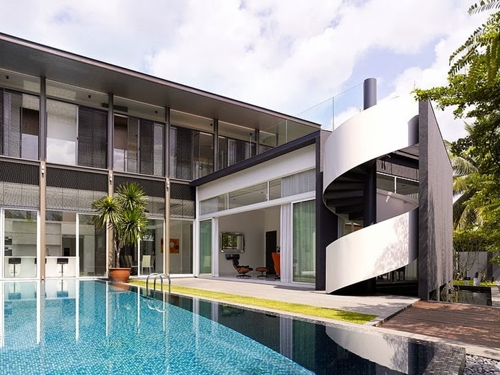 Swimming Pool of the Sunset House by Topos Design Studio