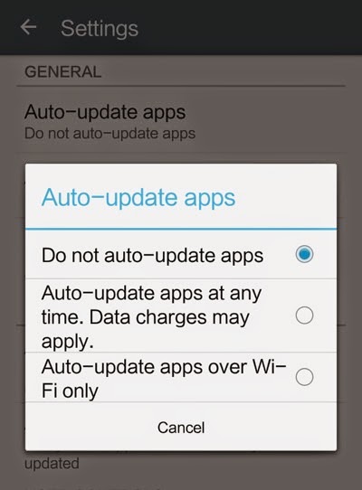 how to stop auto update of android apps