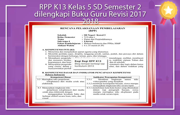 RPP K13 Kelas 5 SD Semester 2